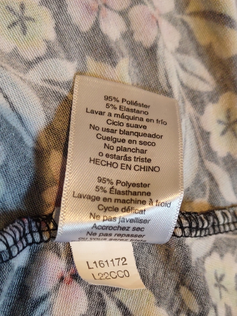 LuLaRoe Black Floral Short-Sleeve Swing Dress with Pink & Green Accents - Picture 8 of 8